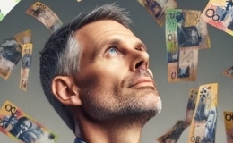 How to get your IT Budget approved by the board. A Technology Leader stands and looks skyward while money rains down on him.